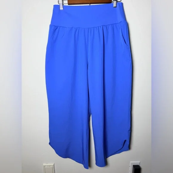 halara Breezeful High Waisted Tummy Control Capri Pants Pockets Large Blue - Picture 2 of 5
